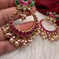 Lotus Jadau Kundan Big Chandbali Earrings