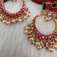 Lotus Jadau Kundan Big Chandbali Earrings