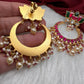 Lotus Jadau Kundan Big Chandbali Earrings