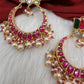 Lotus Jadau Kundan Big Chandbali Earrings