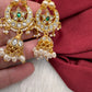 White Jadau Kundan Earrings