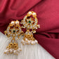 White Jadau Kundan Earrings