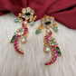 Peacock Jadau Kundan Floral Earrings