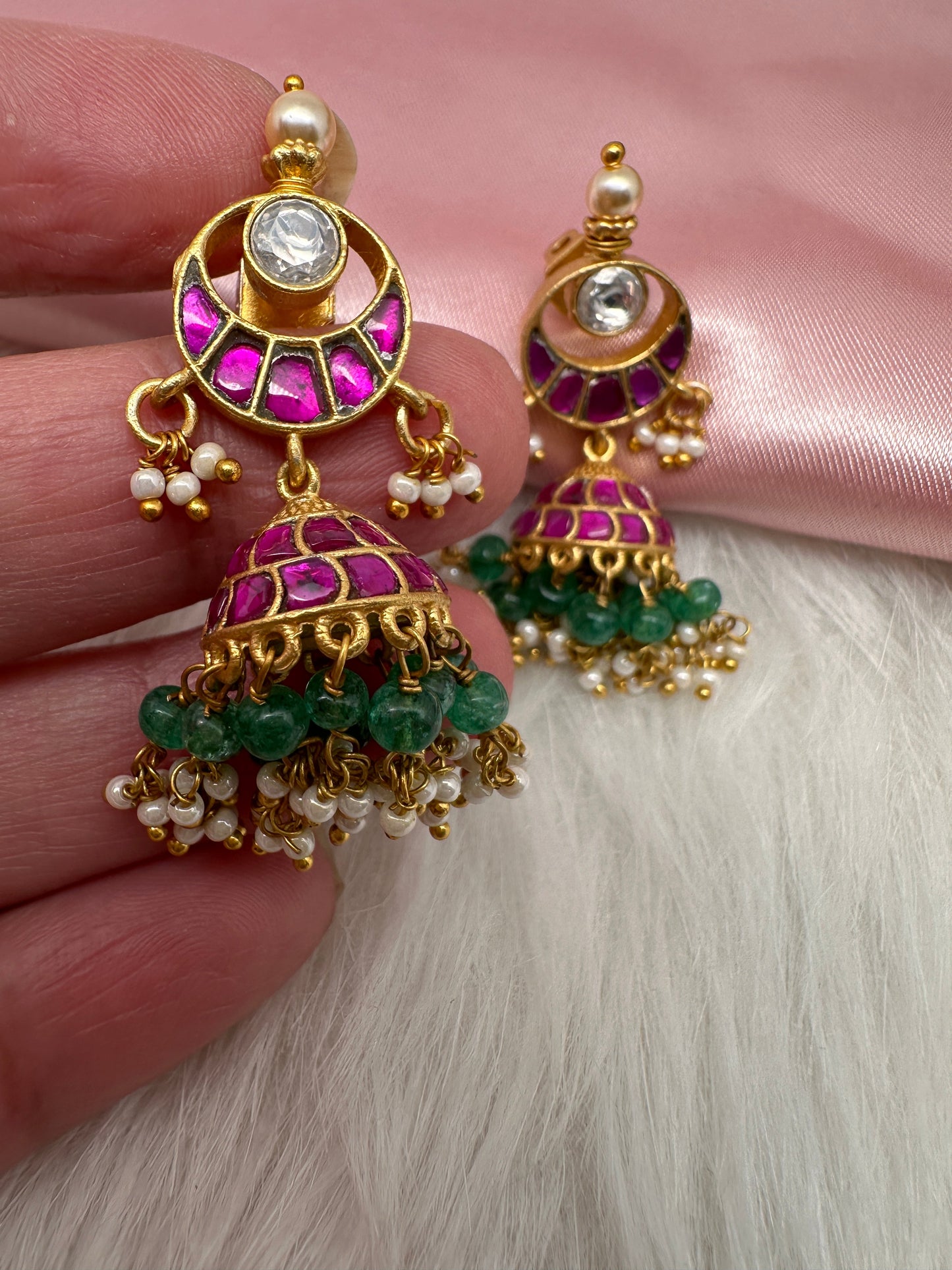 Jadau Kundan Jhumka Earrings