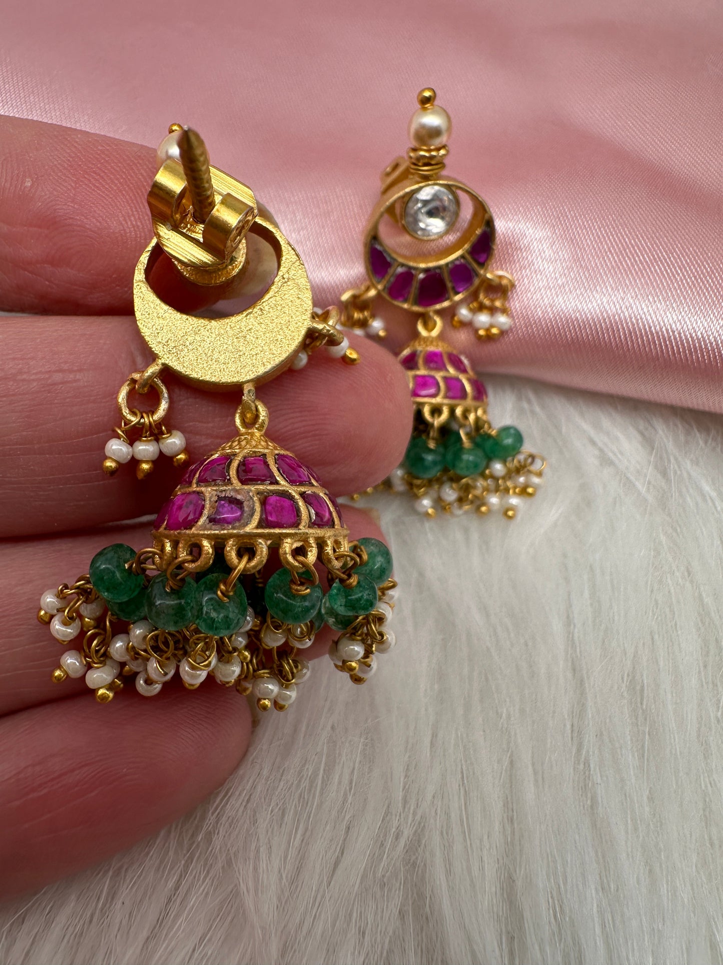 Jadau Kundan Jhumka Earrings