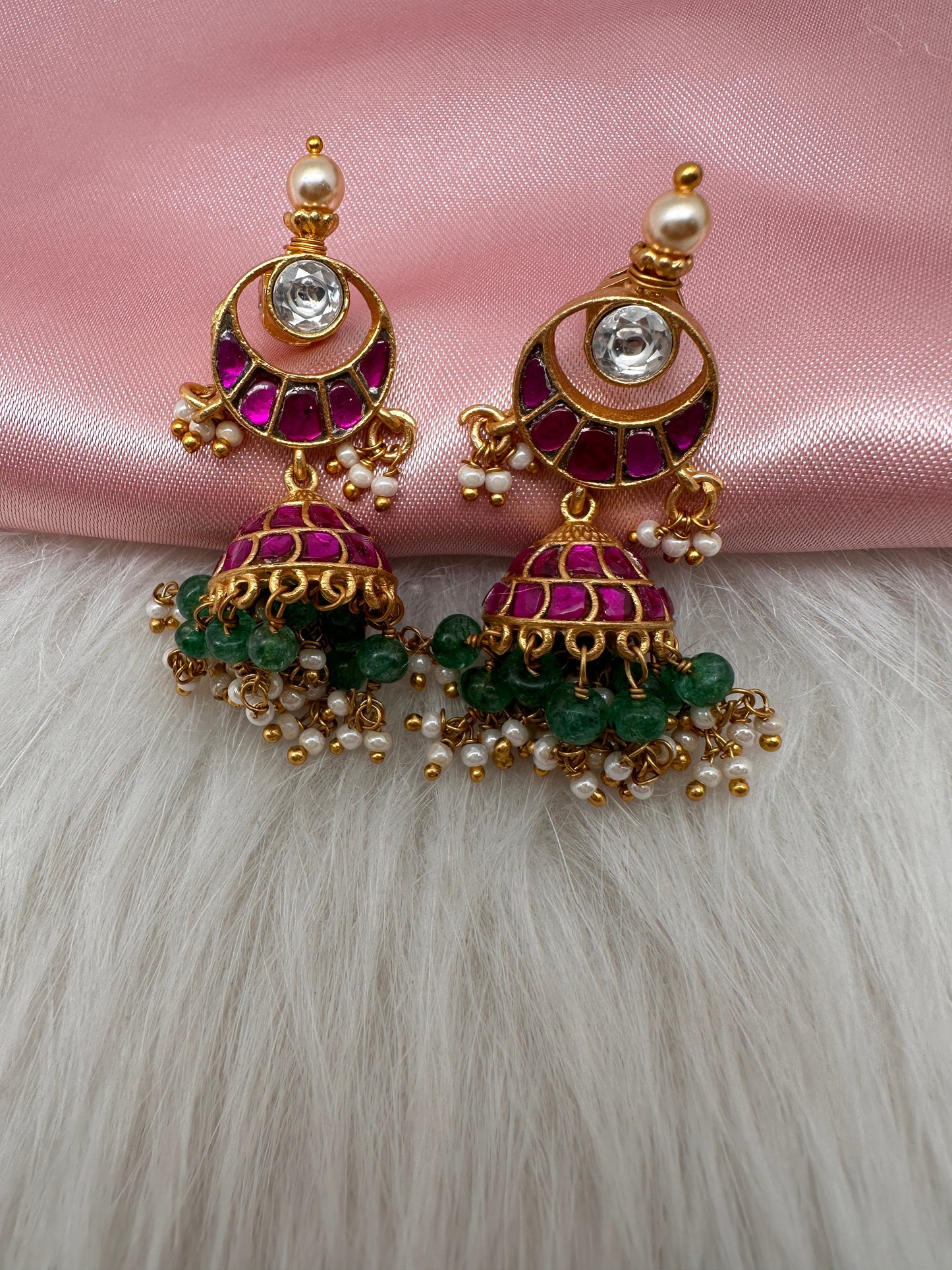 Jadau Kundan Jhumka Earrings