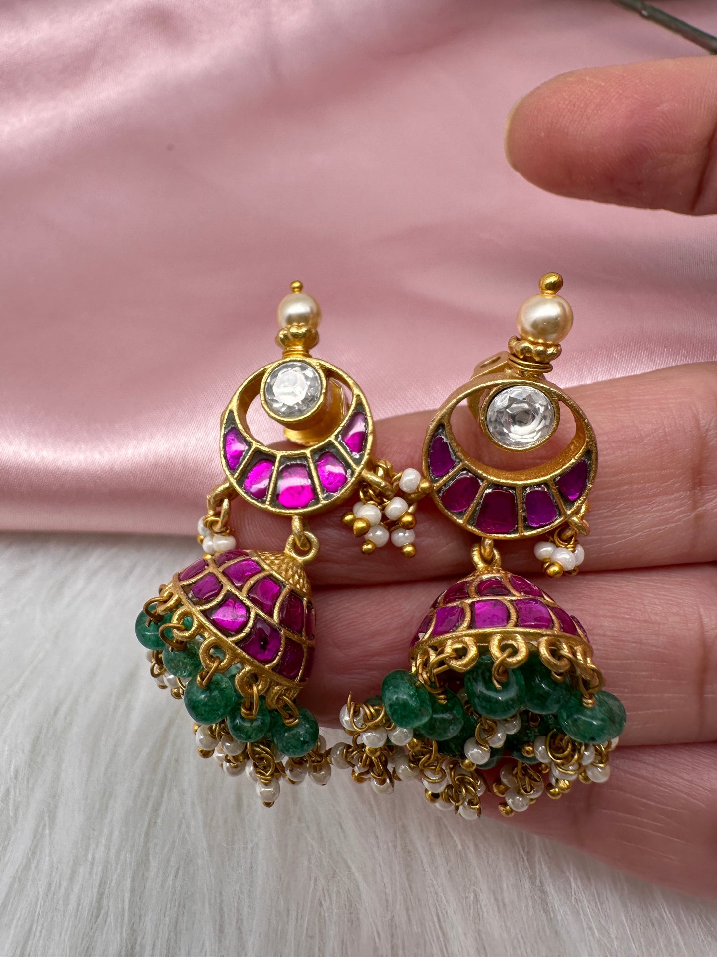 Jadau Kundan Jhumka Earrings