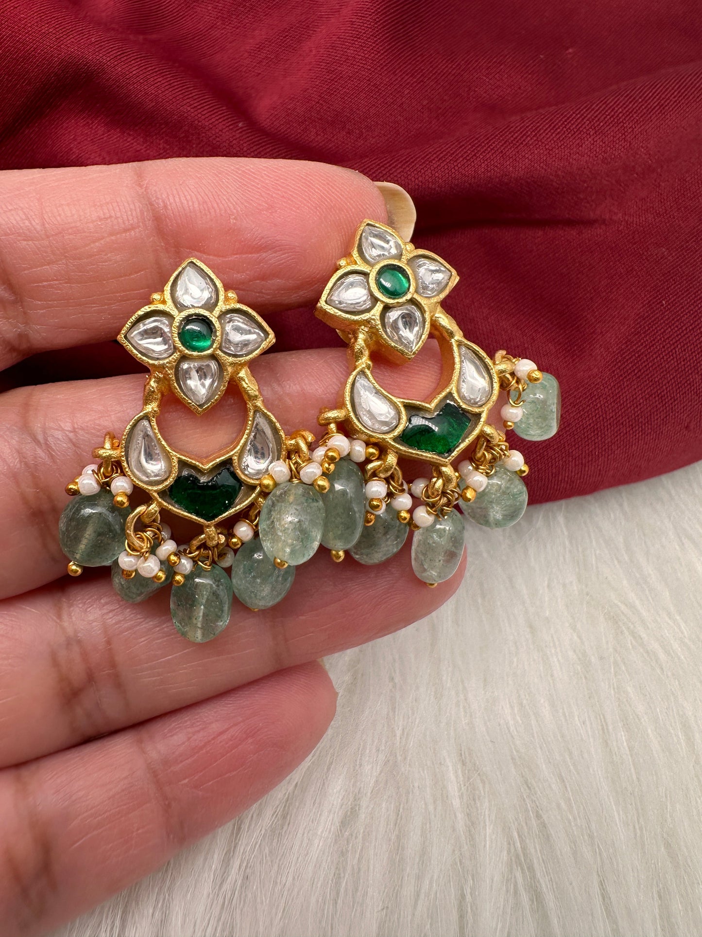 Jadau Kundan Dainty Earrings