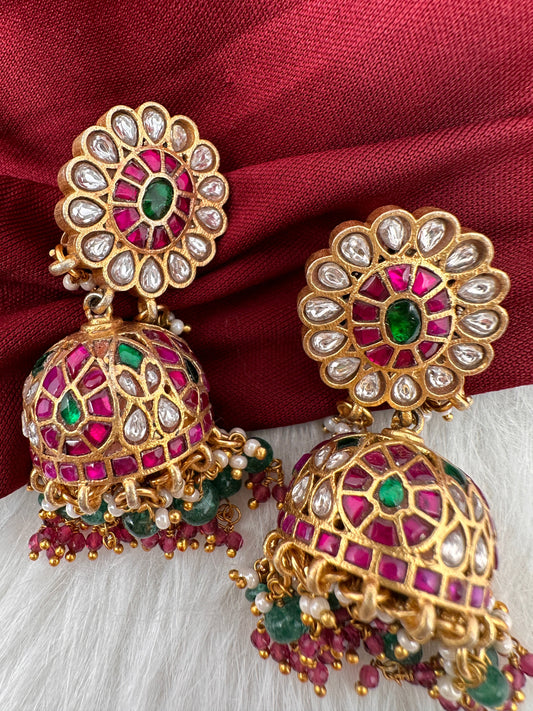 Jadau Kundan Jhumka Earrings