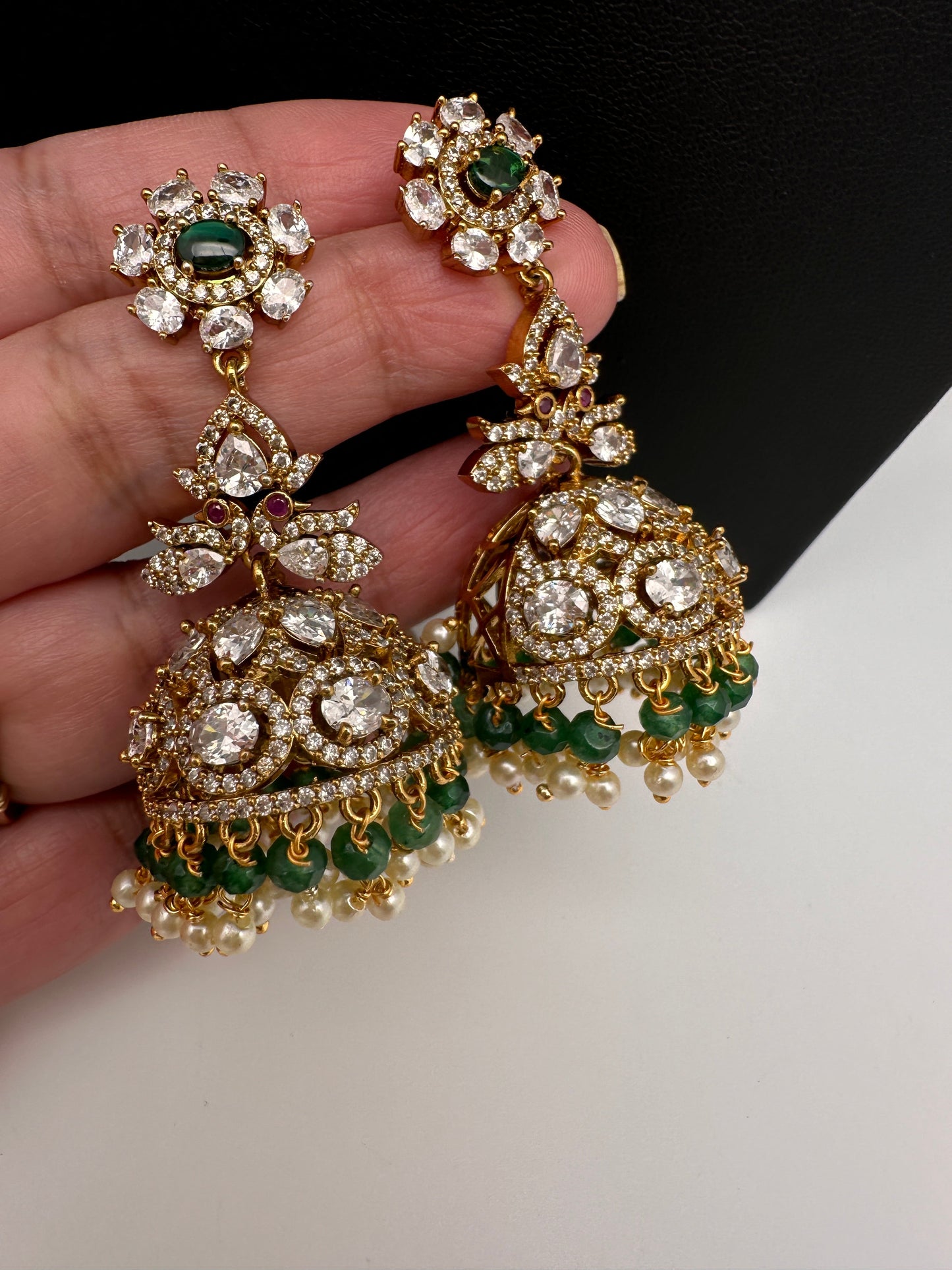 CZ Moissanite AD Jhumkas