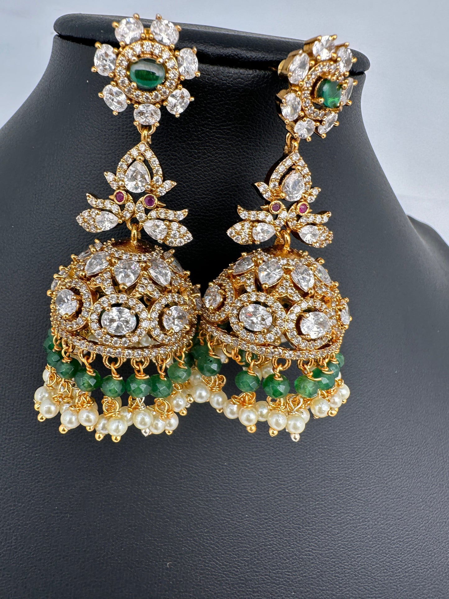 CZ Moissanite AD Jhumkas