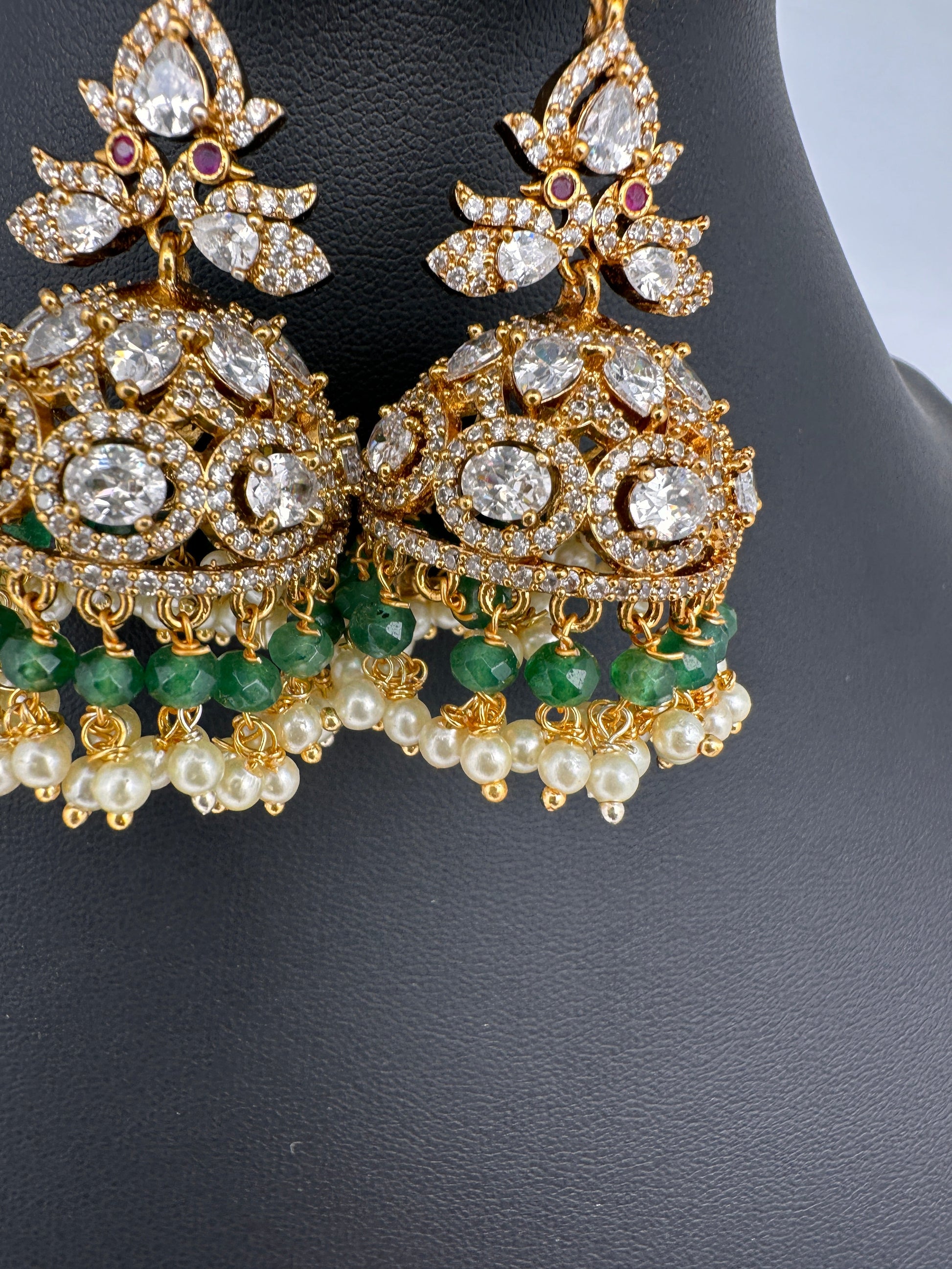 CZ Moissanite AD Jhumkas