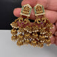 Matte Goddess Lakshmi Jhumka Earrings