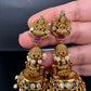 Matte Goddess Lakshmi Jhumka Earrings