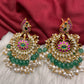 Jadau Kundan Peacock Chandbali Earrings