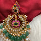 Jadau Kundan Peacock Chandbali Earrings