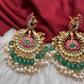 Jadau Kundan Peacock Chandbali Earrings