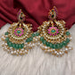 Jadau Kundan Peacock Chandbali Earrings