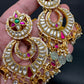 Jadau Kundan Statement Chandbali Earrings