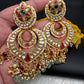 Jadau Kundan Statement Chandbali Earrings