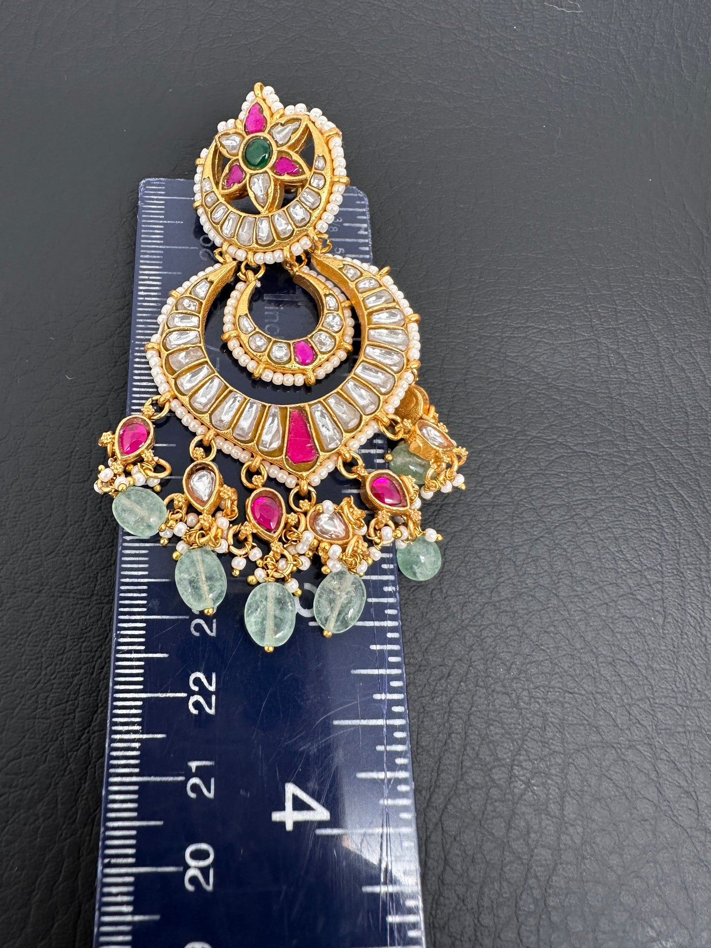 Jadau Kundan Statement Chandbali Earrings