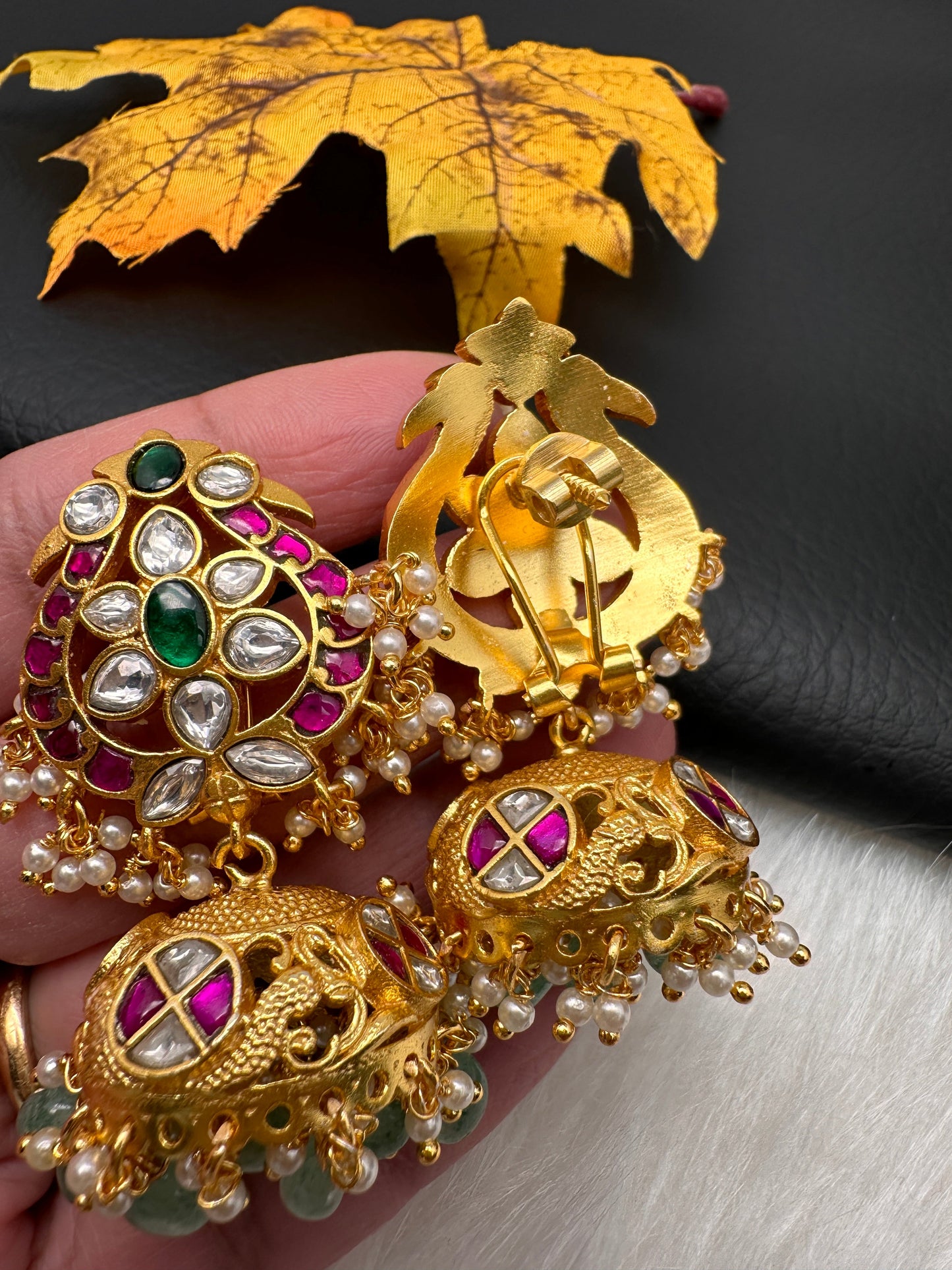 Jadau Kundan Jhumka Earrings