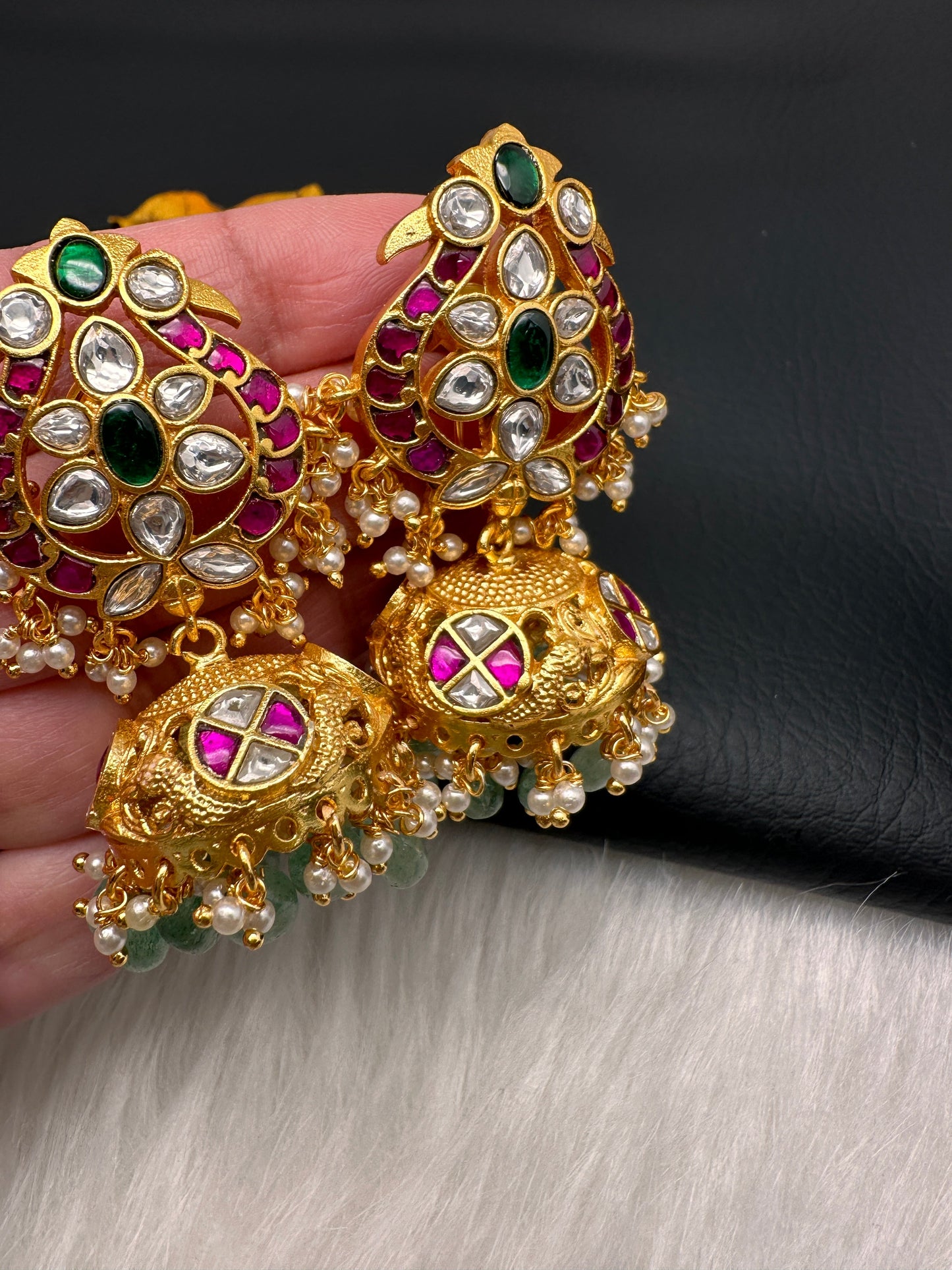 Jadau Kundan Jhumka Earrings