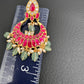 Red Jadau Kundan Chandballi Earrings