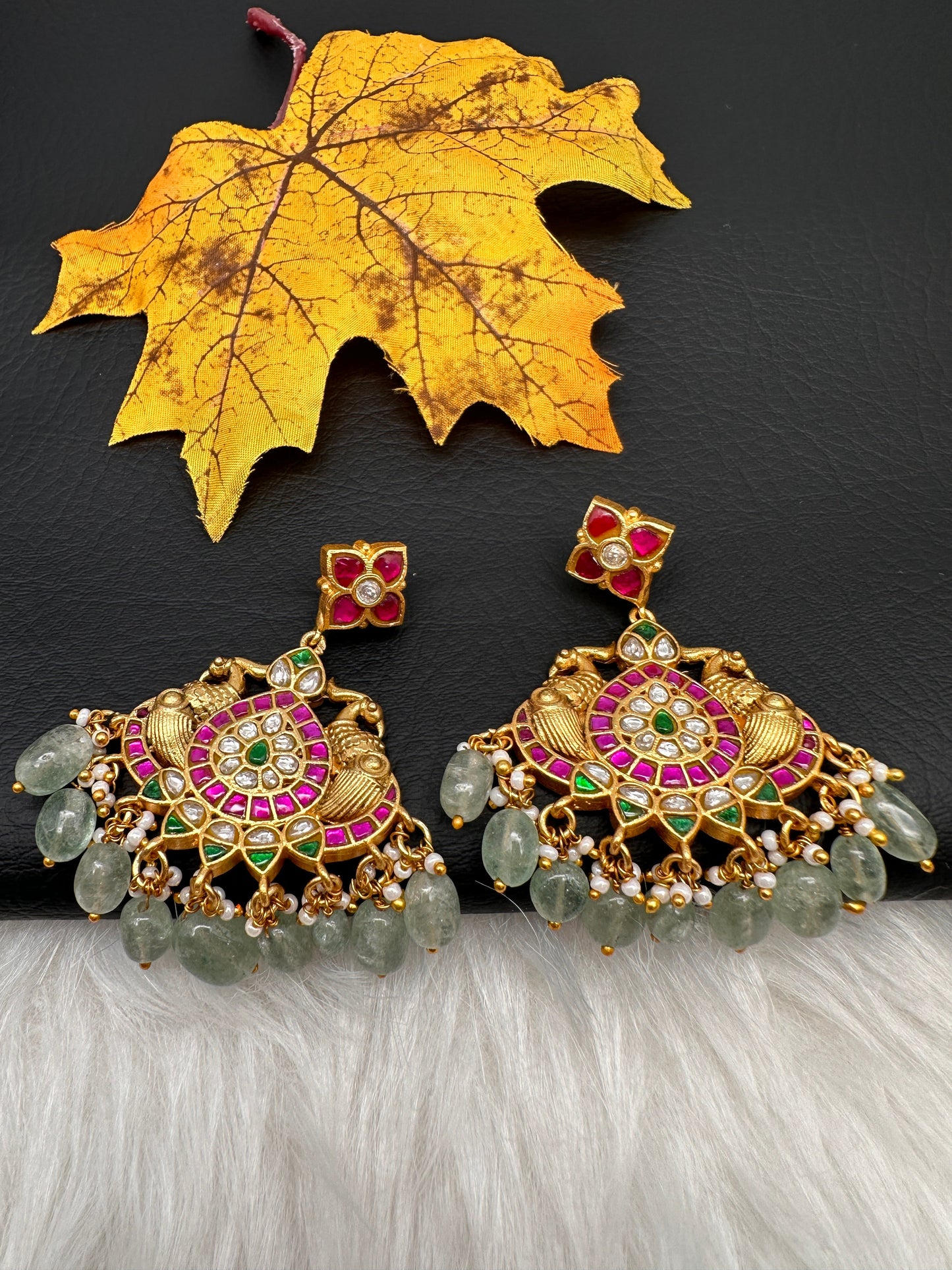 Peacock Jadau Kundan Earrings