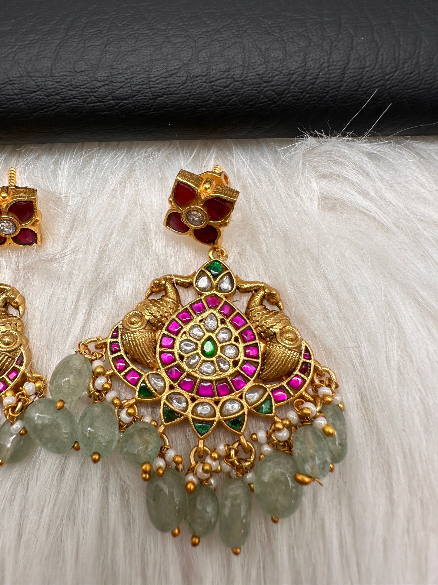 Peacock Jadau Kundan Earrings