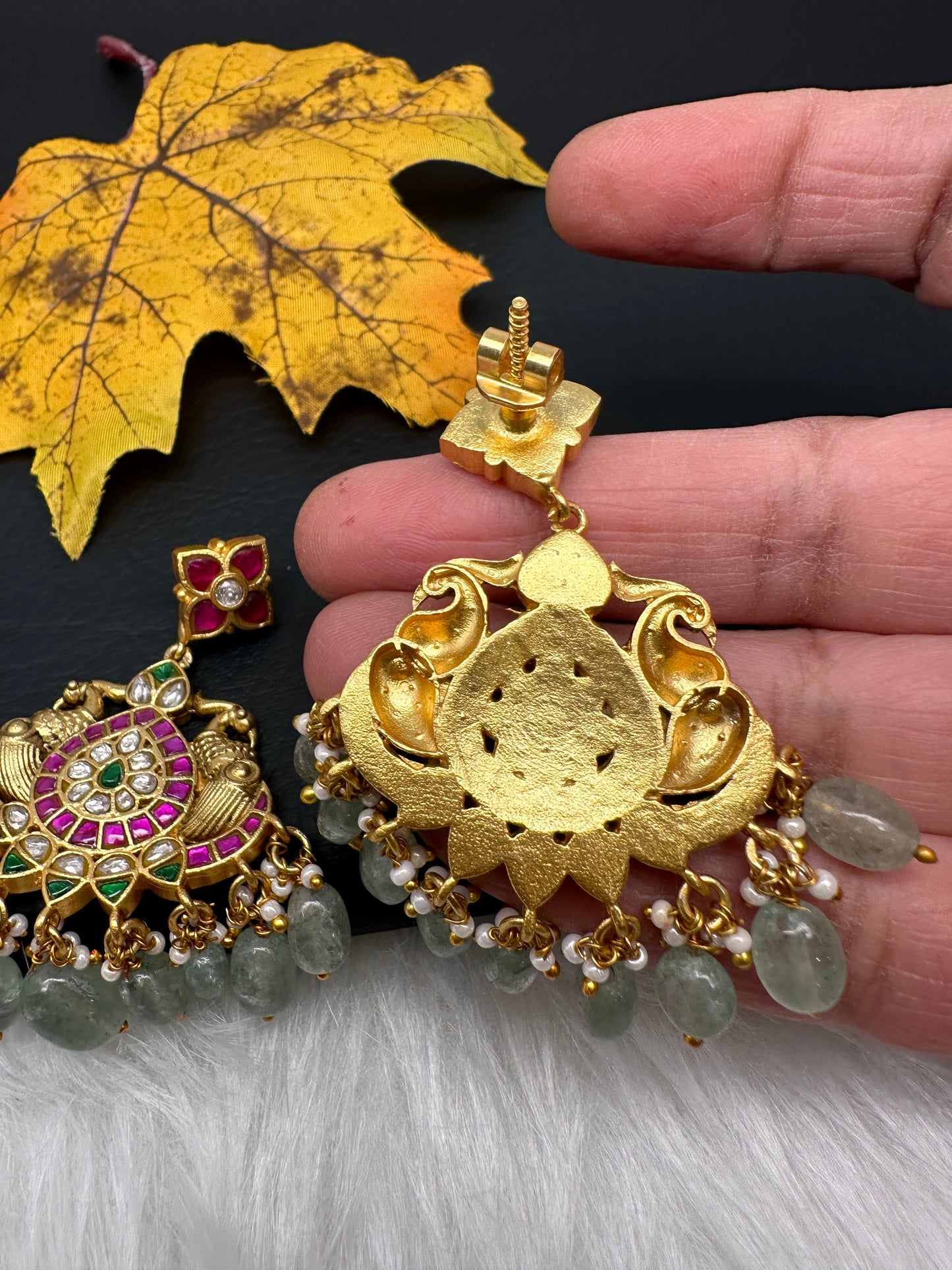 Peacock Jadau Kundan Earrings