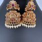 Matte Nakshi Goddess Lakshmi Jhumka Earrings