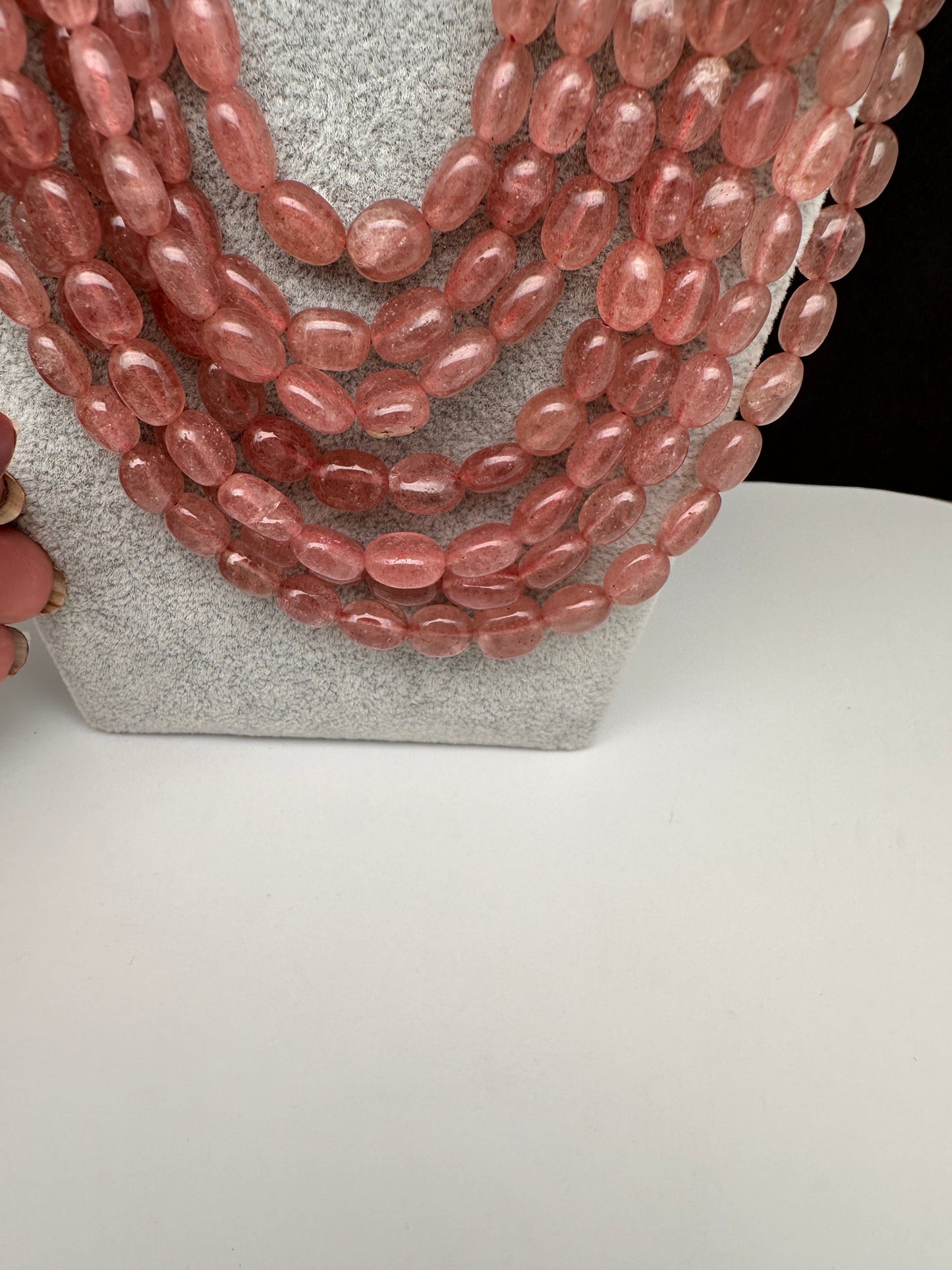 Cherry Quartz Beads Necklace