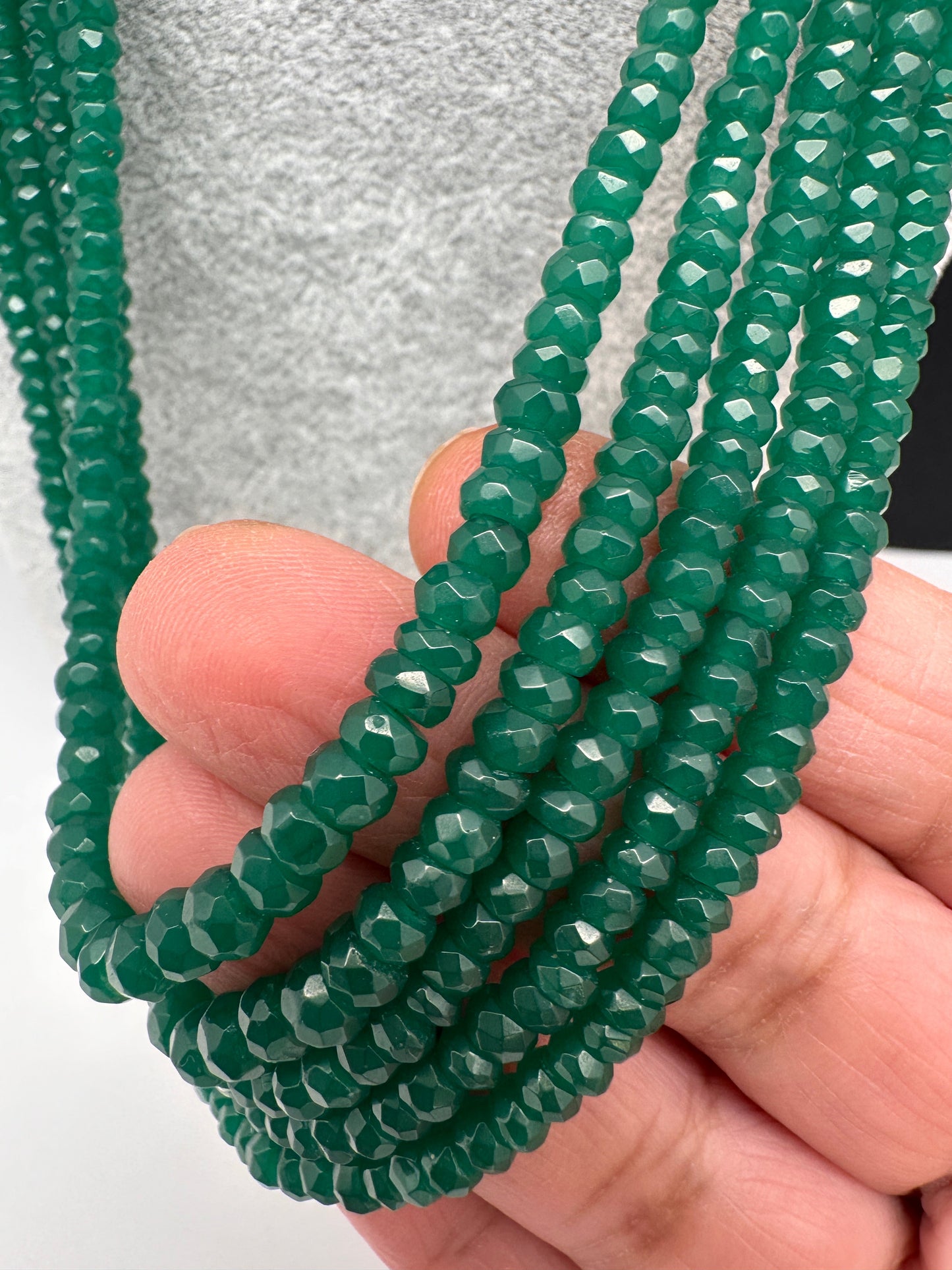 Green Emerald Real Beads Mala Necklace