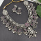 Goddess Lakshmi Elephant Silver Replica Short Necklace