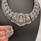 Goddess Lakshmi Elephant Silver Replica Short Necklace