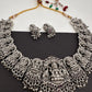 Goddess Lakshmi Elephant Silver Replica Short Necklace