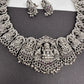 Goddess Lakshmi Elephant Silver Replica Short Necklace