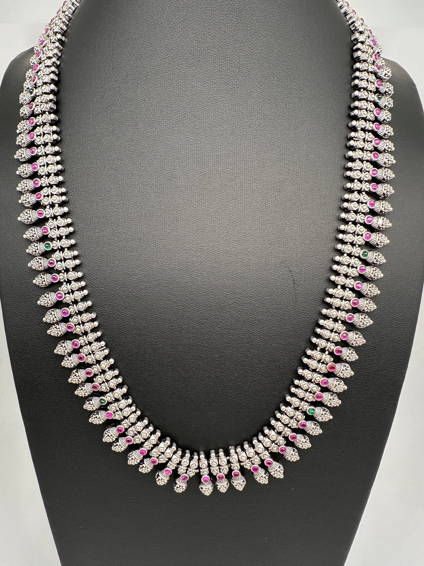 Multi Color Silver Replica Long Necklace