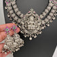 Goddess Lakshmi Silver Replica Short Necklace