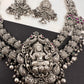 Goddess Lakshmi Silver Replica Short Necklace