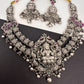 Goddess Lakshmi Silver Replica Short Necklace