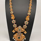 Floral Peacock Design CZ Matte Finish Ethnic Necklace