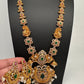 Floral Peacock Design CZ Matte Finish Ethnic Necklace