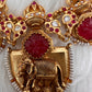 Elephant Nakshi Red Jadau Kundan Statement Neckline Necklace