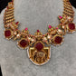 Elephant Nakshi Red Jadau Kundan Statement Neckline Necklace