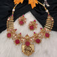 Elephant Nakshi Red Jadau Kundan Statement Neckline Necklace