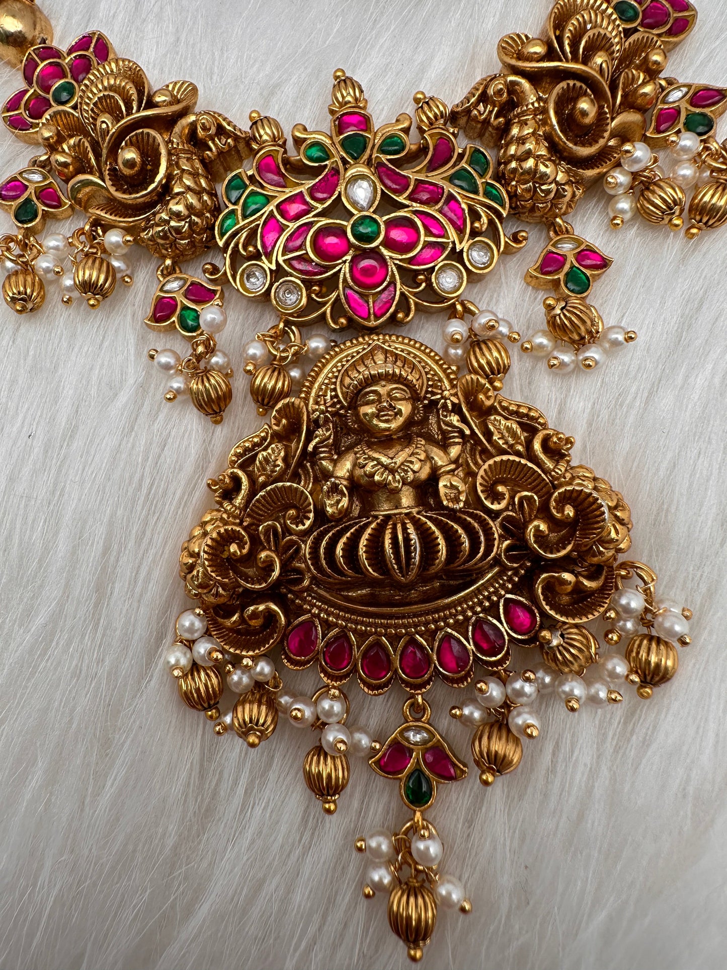 Jadau Kundan Goddess Lakshmi Kanti Necklace