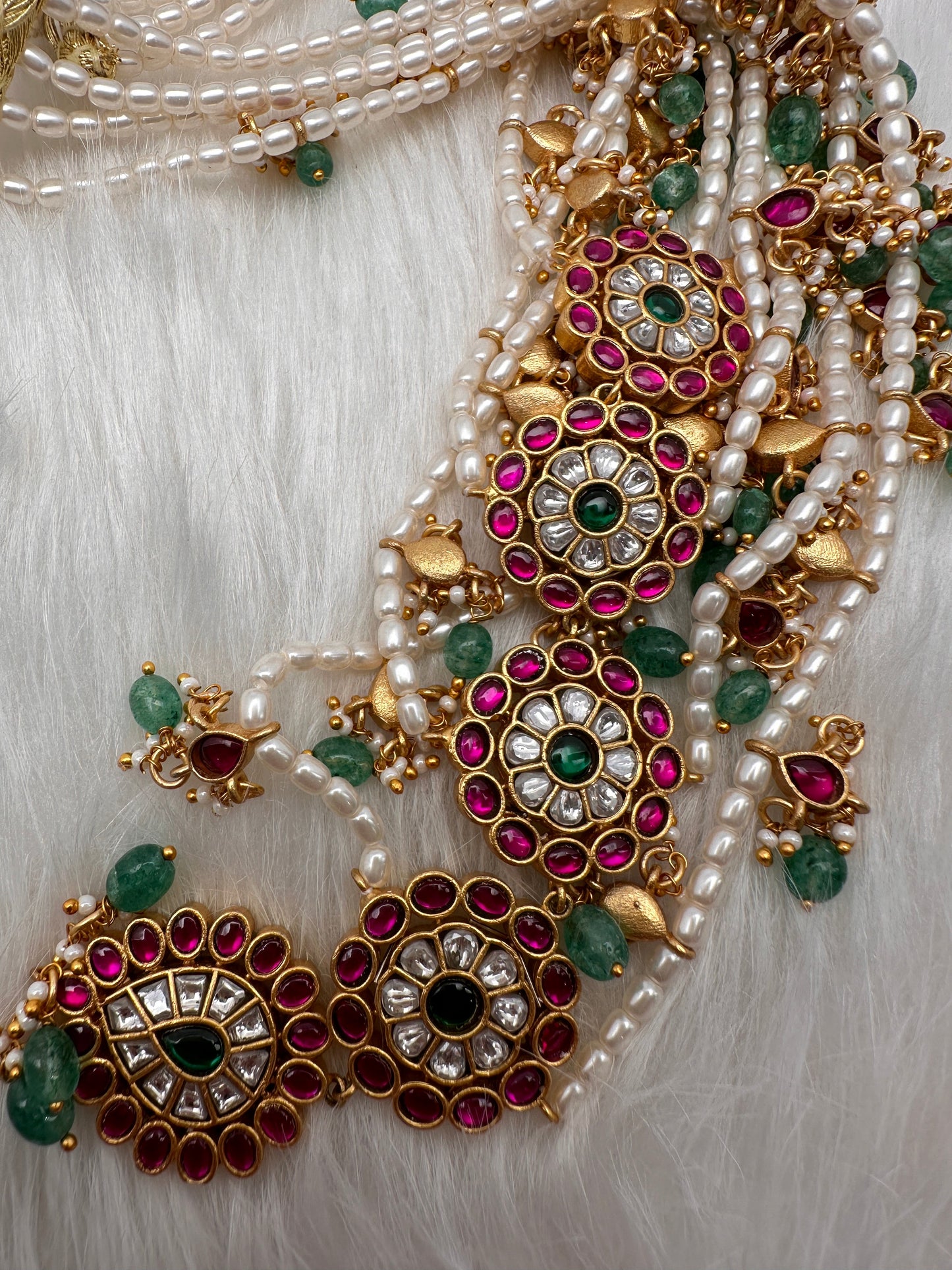 Jadau Kundan Multi Layer Pearl Necklace