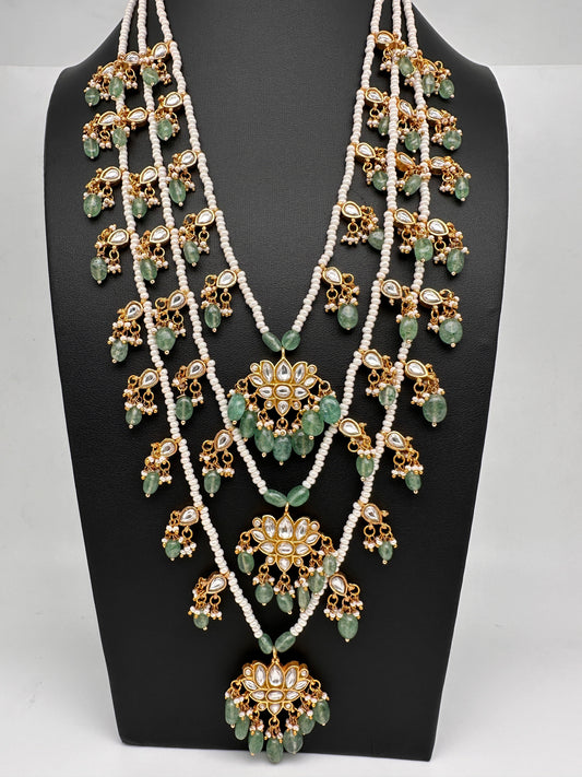 Jadau Kundan Multi Layer 3 lada Rani Haar Necklace